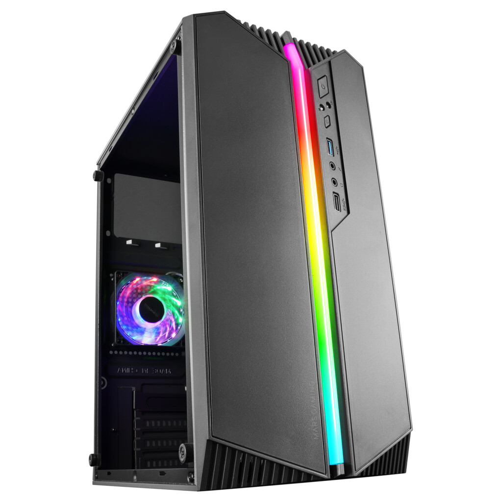 Thumbnail-Caixa MARS GAMING MC-S1 MICRO-ATX CASE, ARGB FRONT LINE, FRGB FAN, WINDOW, BLACK