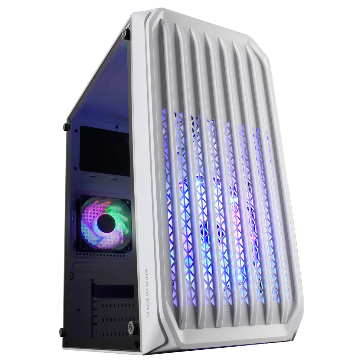 Thumbnail-Caixa MARS GAMING MC-S2 MICRO-ATX CASE, 2X FRGB FAN, FRONT MESH, WINDOW, USB 3.0, WHITE