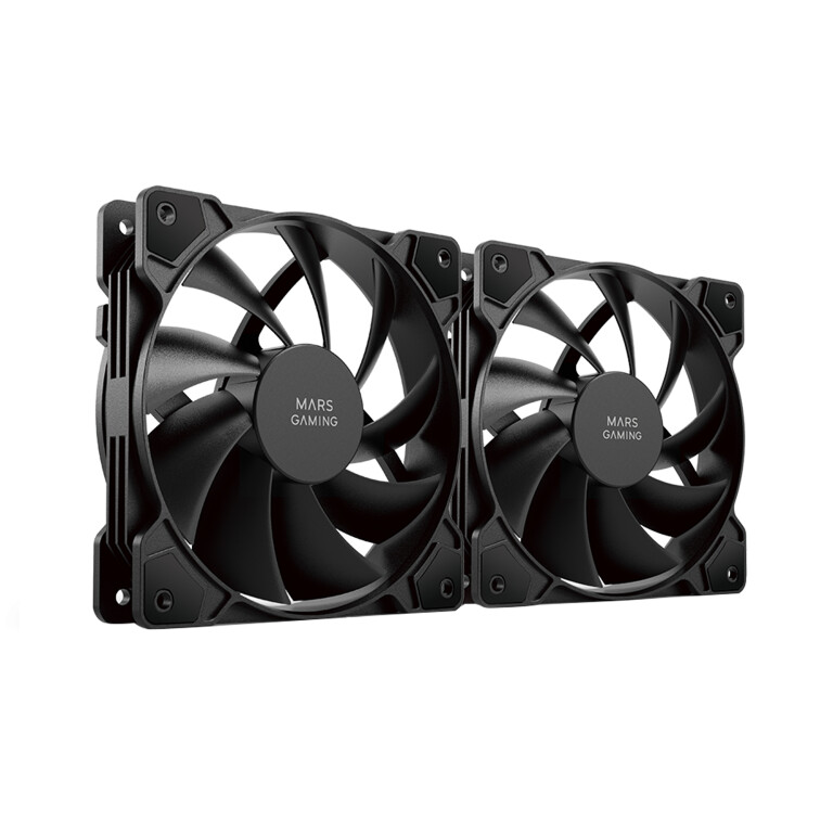 Thumbnail-Ventoinha MARS GAMING MF-PROX2 DUAL FAN KIT, 2X120MM ULTRASILENT FDB BEARING, ANTIVIBRATION, BLACK