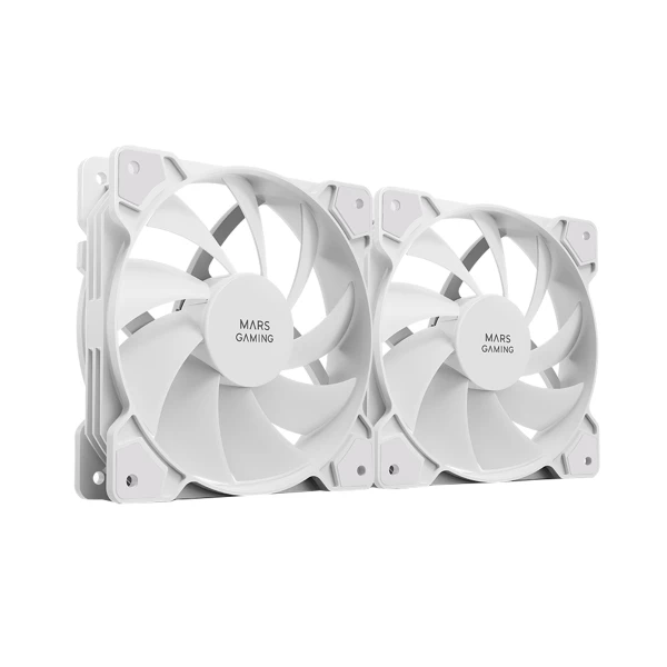 Thumbnail-Ventoinha MARS GAMING MF-PROX2 DUAL FAN KIT, 2X120MM ULTRASILENT FDB BEARING, ANTIVIBRATION, WHITE