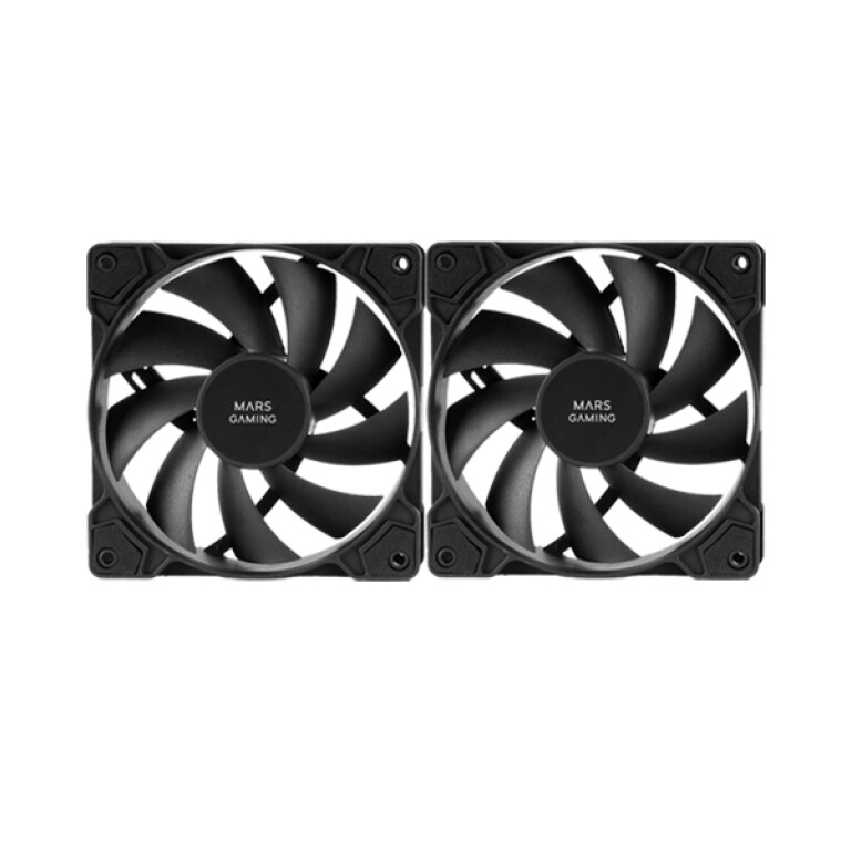 Thumbnail-Ventoinha MARS GAMING MF-PWMX2, DUAL FAN KIT, 2X 120MM PWM ULTRA-SILENT FANS, ANTIVIBRATION, BLACK