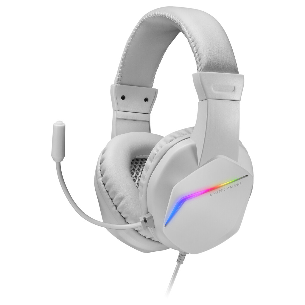 Thumbnail-Headphones MARS GAMING MH122 FRGB +MIC, HIFI, NOISE CANCEL, UNIVERSAL COMPATIBILITY, WHITE