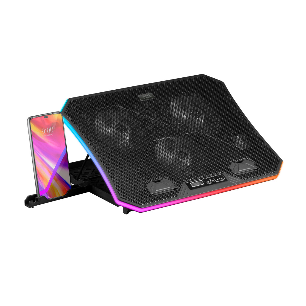 Thumbnail-Cooler MARS GAMING MNBC6 ARGB NOTEBOOK COOLER & STAND, 3x FAN, PHONE HOLDER, 19″ SIZE