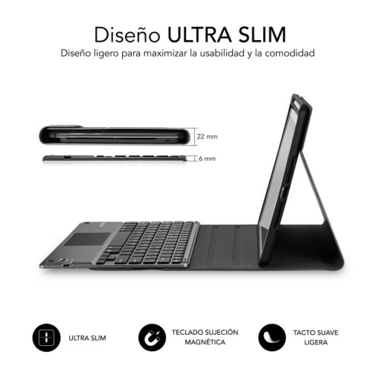 Galery – Capa SUBBLIM com teclado retroiluminado KEYTAB Pro BT Touchpad Ipad 10,9″ 10ª geração preta0