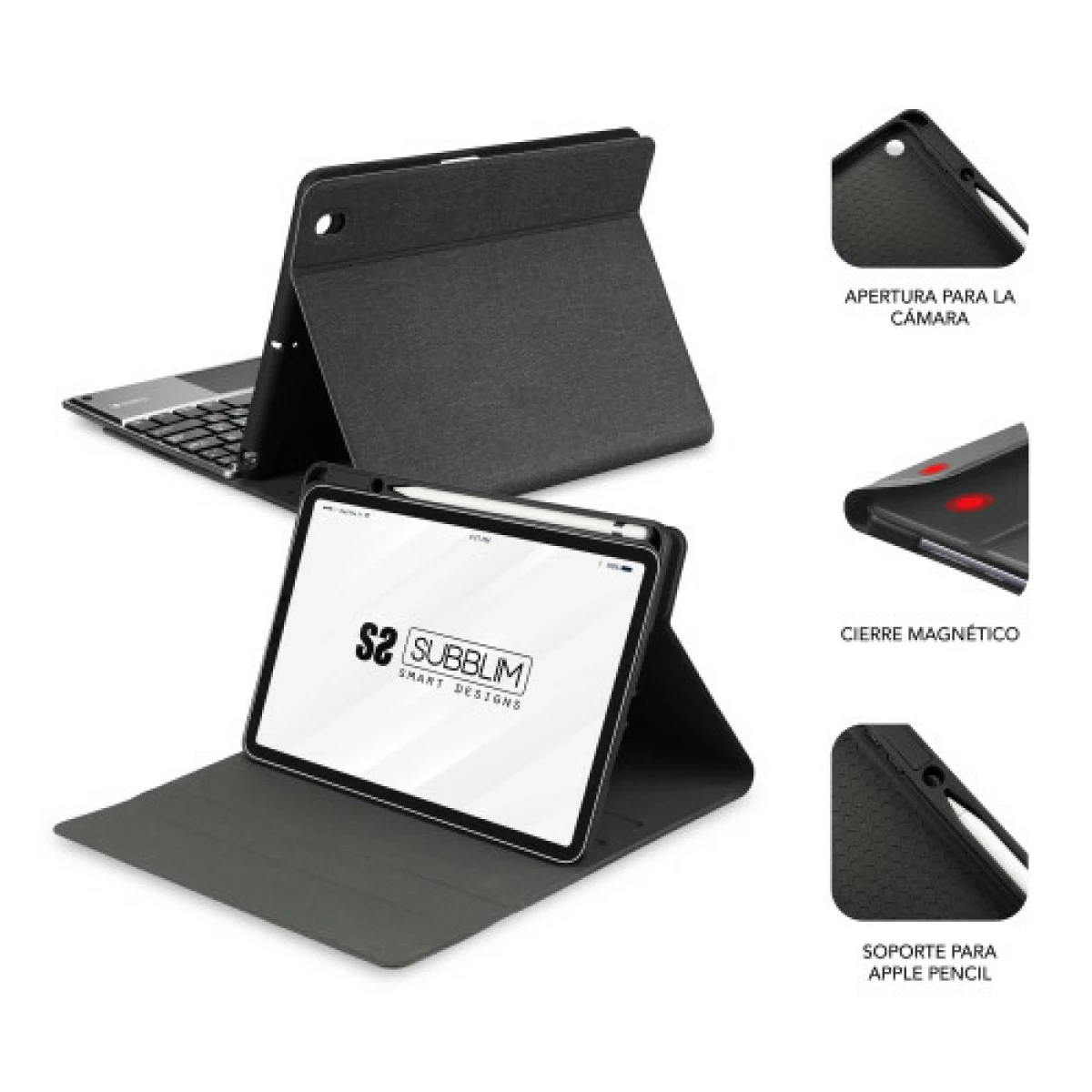 Galery – Capa SUBBLIM com teclado retroiluminado KEYTAB Pro BT Touchpad Ipad 10,9″ 10ª geração preta0