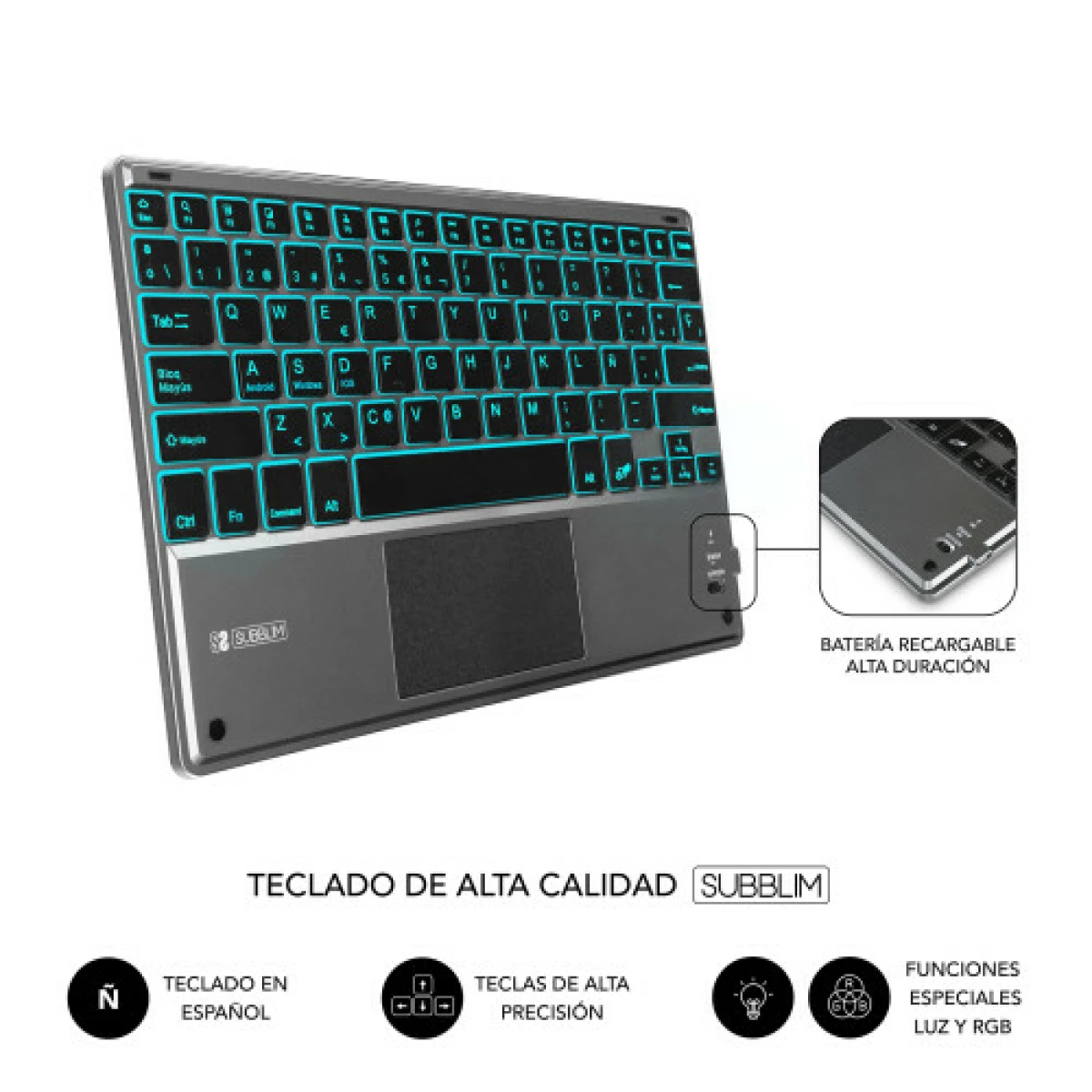 Galery – Capa SUBBLIM com teclado retroiluminado KEYTAB Pro BT Touchpad Ipad 10,9″ 10ª geração preta0