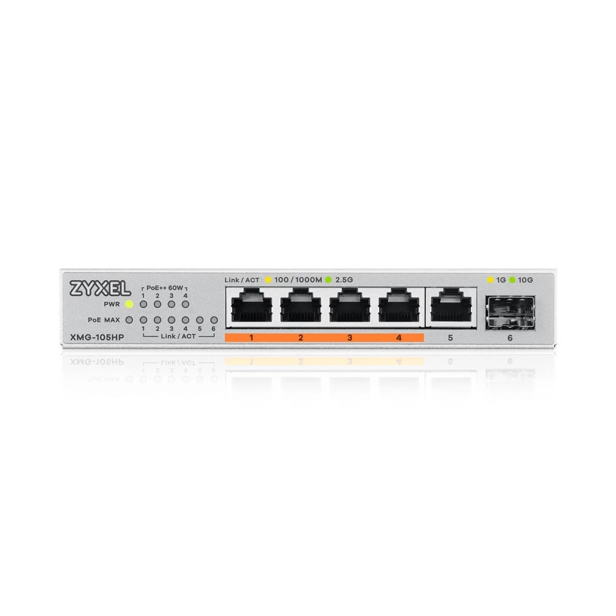 Galery – Zyxel XMG-105HP Não-gerido 2.5G Ethernet (100/1000/2500) Power over Ethernet (PoE) Prateado0