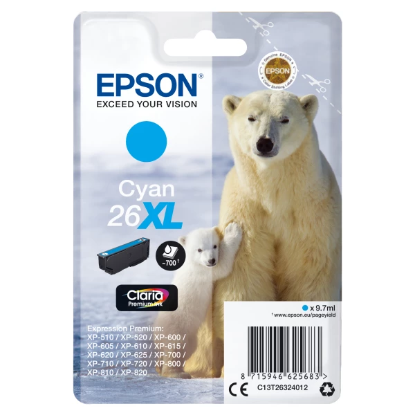 Thumbnail-Epson Polar bear C13T26324022 tinteiro 1 unidade(s) Original Ciano