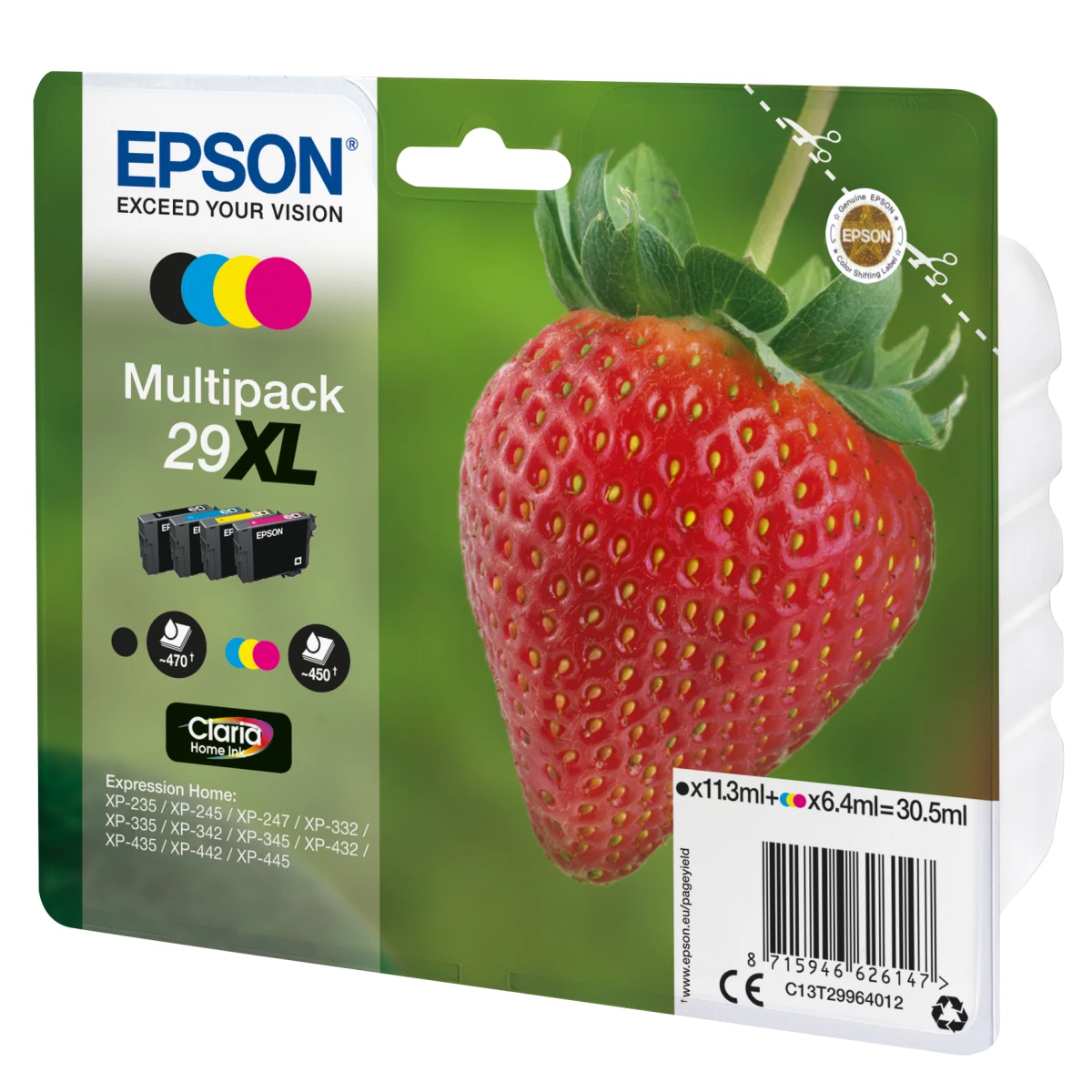 Galery – Epson Strawberry C13T29964022 tinteiro 1 unidade(s) Original Preto, Ciano, Magenta, Amarelo0