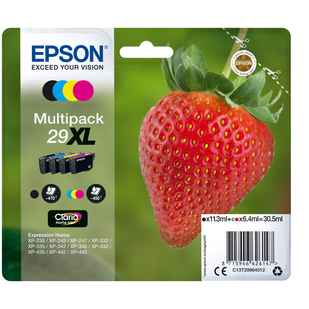 Thumbnail-Epson Strawberry C13T29964022 tinteiro 1 unidade(s) Original Preto, Ciano, Magenta, Amarelo