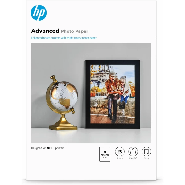 Thumbnail-HP Papel de Fotografia Advanced Brilhante, 250 g/m2, A4 (210 x 297 mm), 25 folhas