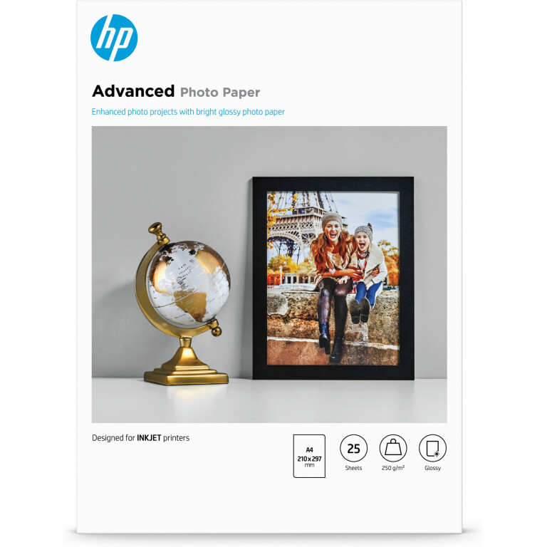 Thumbnail-HP Papel de Fotografia Advanced Brilhante, 250 g/m2, A4 (210 x 297 mm), 25 folhas