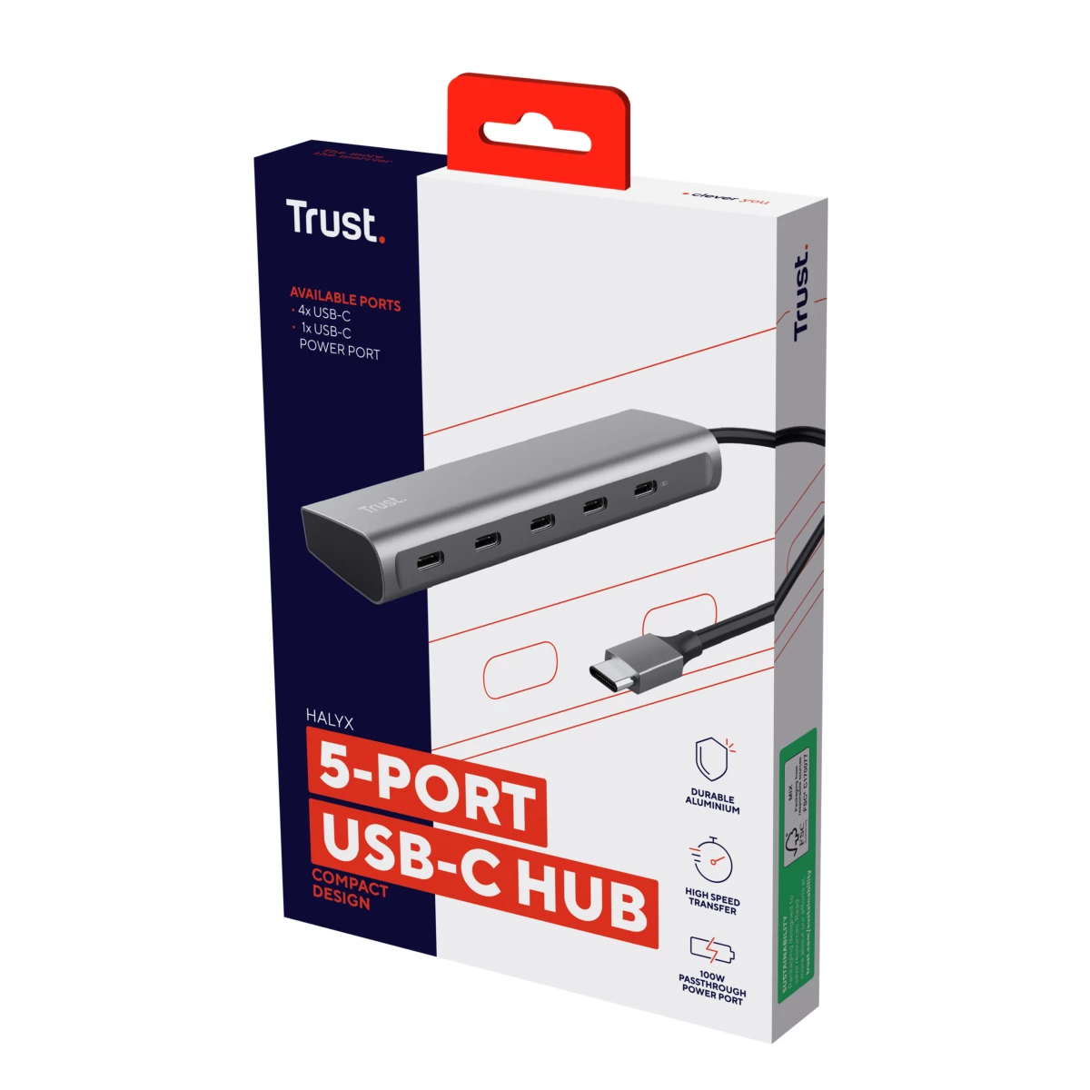 Galery – Trust Halyx USB 3.2 Gen 1 (3.1 Gen 1) Type-C Prateado0