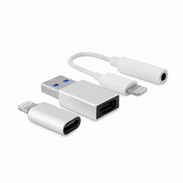 Thumbnail-CoolBox COO-CKIT-APPL adaptador para cabos 3.5 mm Lightning Branco