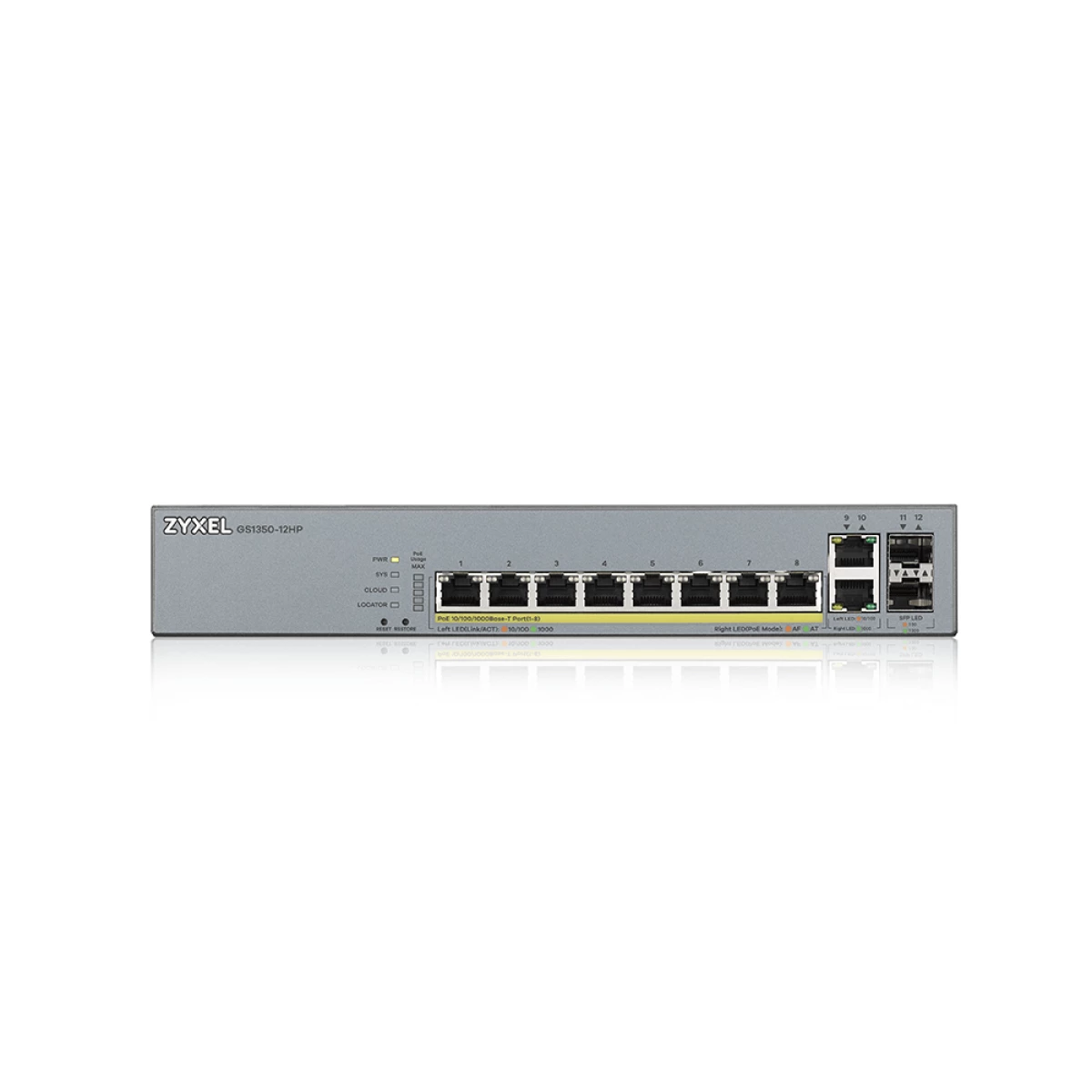 Galery – Zyxel GS1350-12HP-EU0101F switch de rede Gerido L2 Gigabit Ethernet (10/100/1000) Power over Ethernet (PoE) Cinzento0