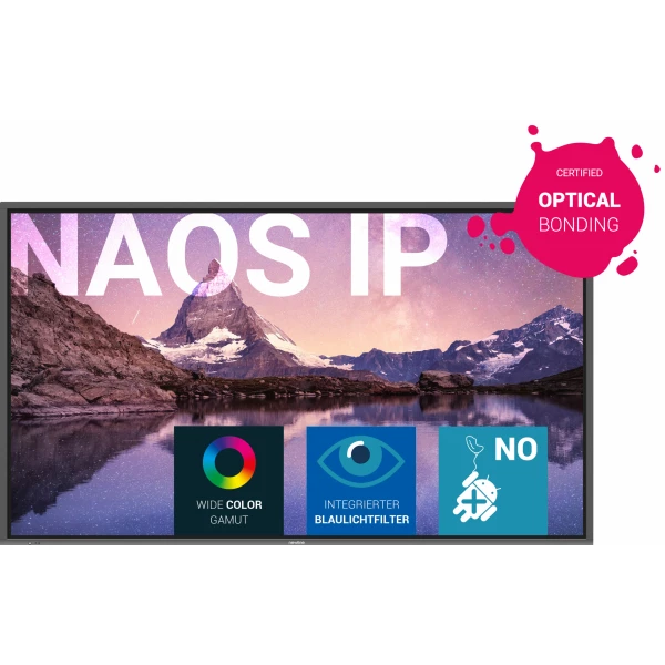 Thumbnail-Newline Naos IP 86″ Plasma interativo 2,18 m (86″) LED 400 cd/m² 4K Ultra HD Preto Ecrã táctil Processador built-in