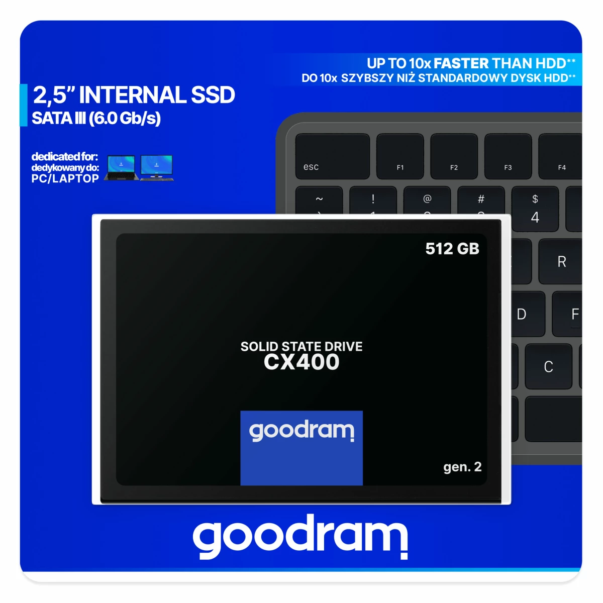 Galery – Goodram CX400 gen.2 2.5″ 512 GB Serial ATA III 3D TLC NAND0