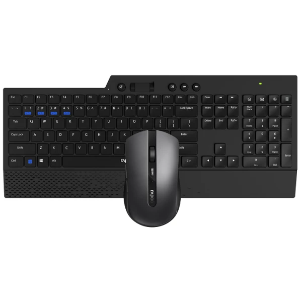 Thumbnail-Kit Teclado + Rato RAPOO 8200T Multi-mode Wireless Desktop Combo Set Black