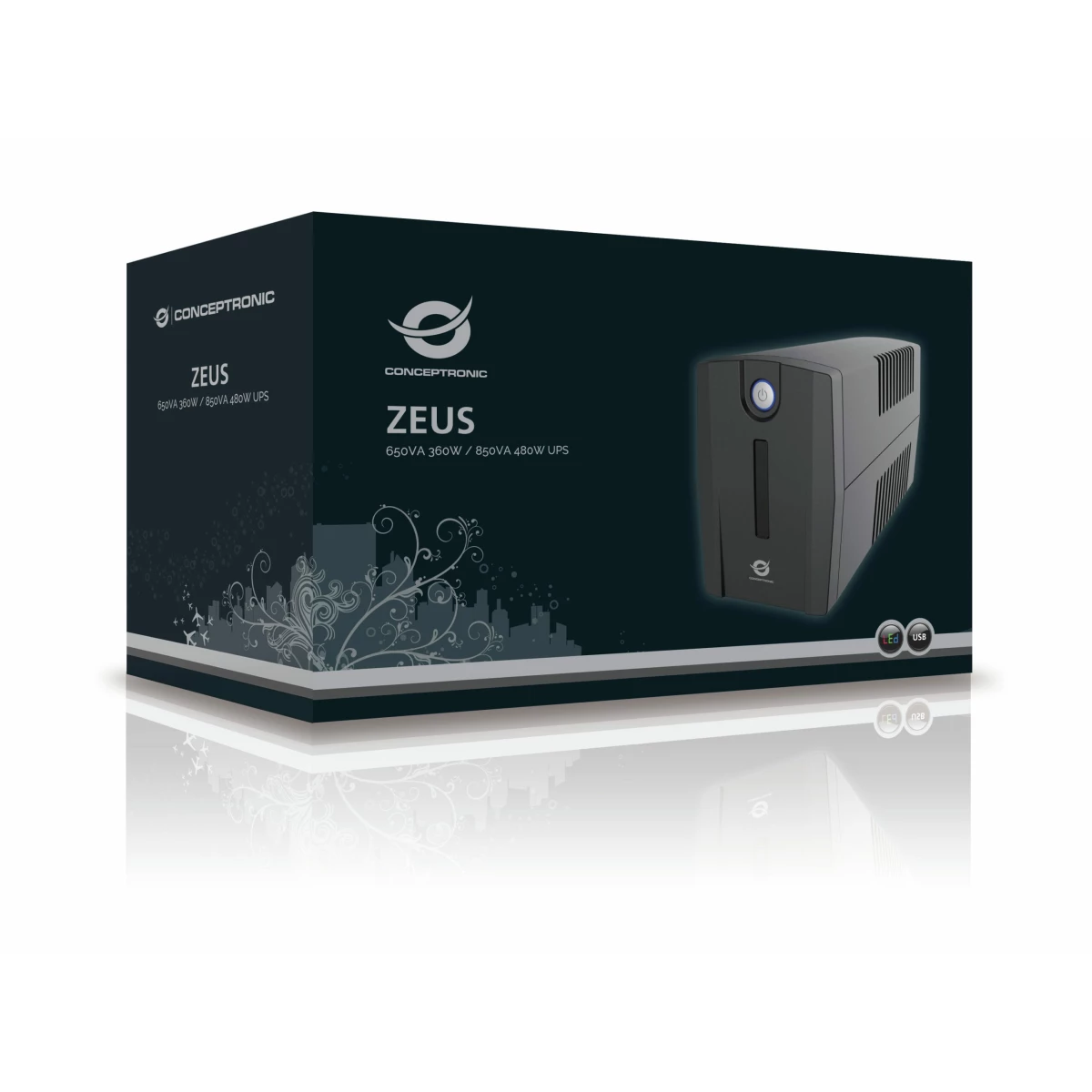 Galery – Conceptronic ZEUS02ES UPS Linha interativa 0,85 kVA 480 W 2 tomada(s) CA0