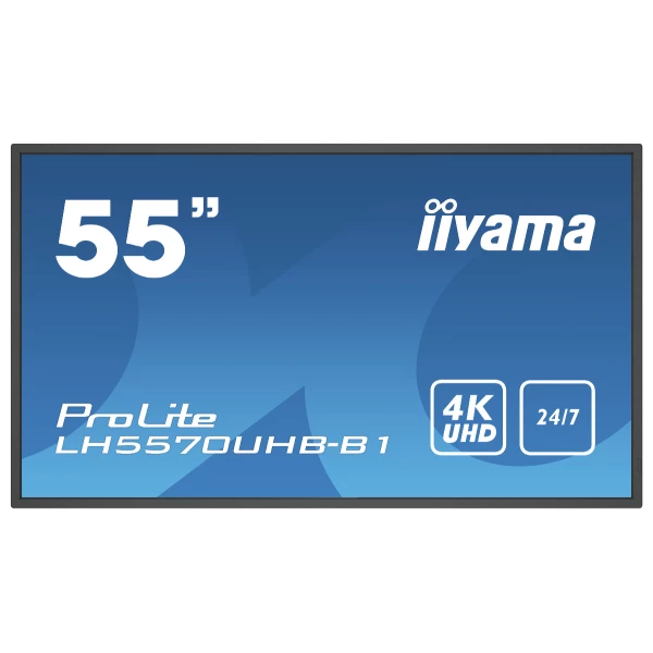 Thumbnail-iiyama LH5570UHB-B1 ecrã de sinalização Plasma digital 138,7 cm (54.6″) VA 700 cd/m² 4K Ultra HD Preto Processador built-in Android 9.0 24/7