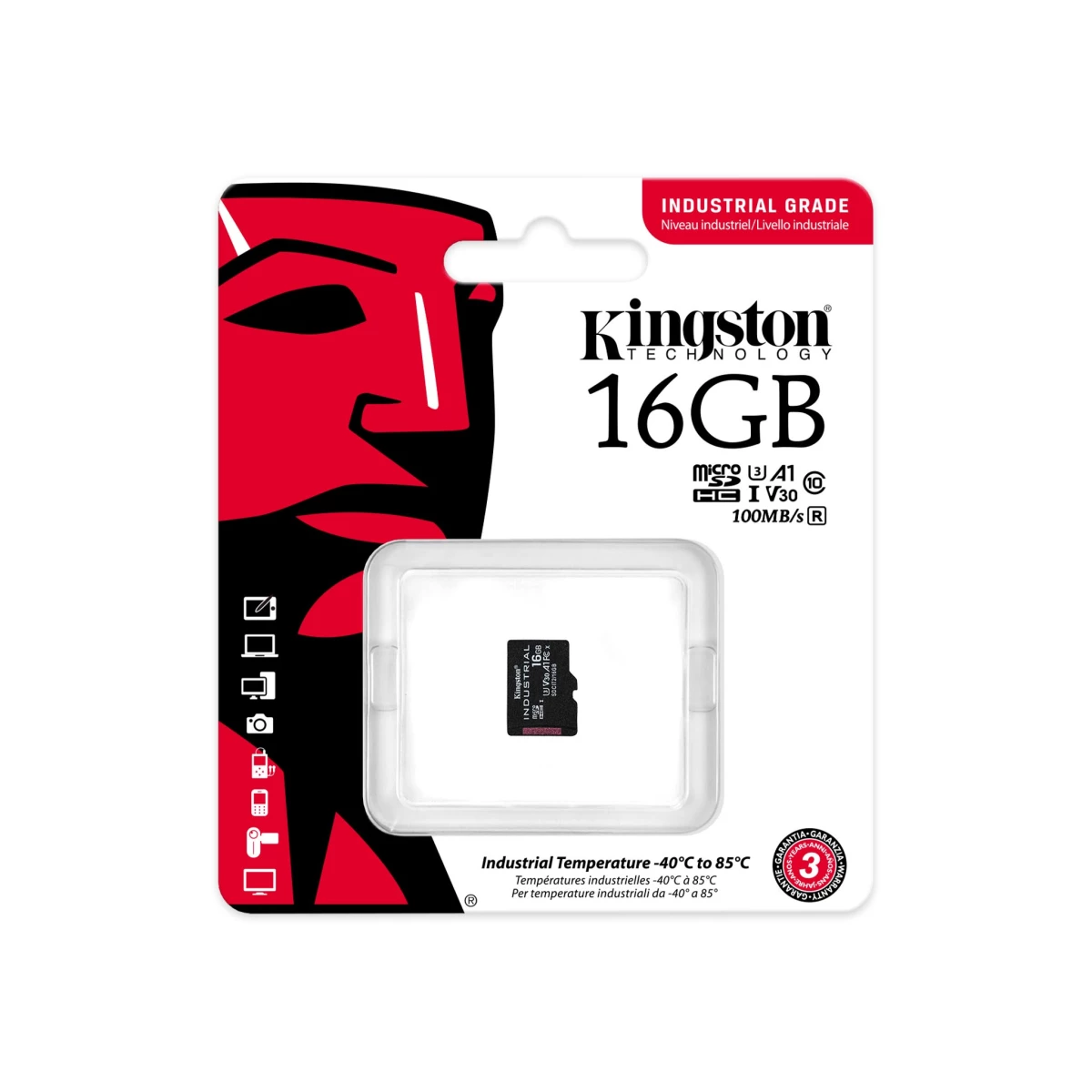 Galery – Kingston Technology Industrial 16 GB MicroSDHC UHS-I Classe 100