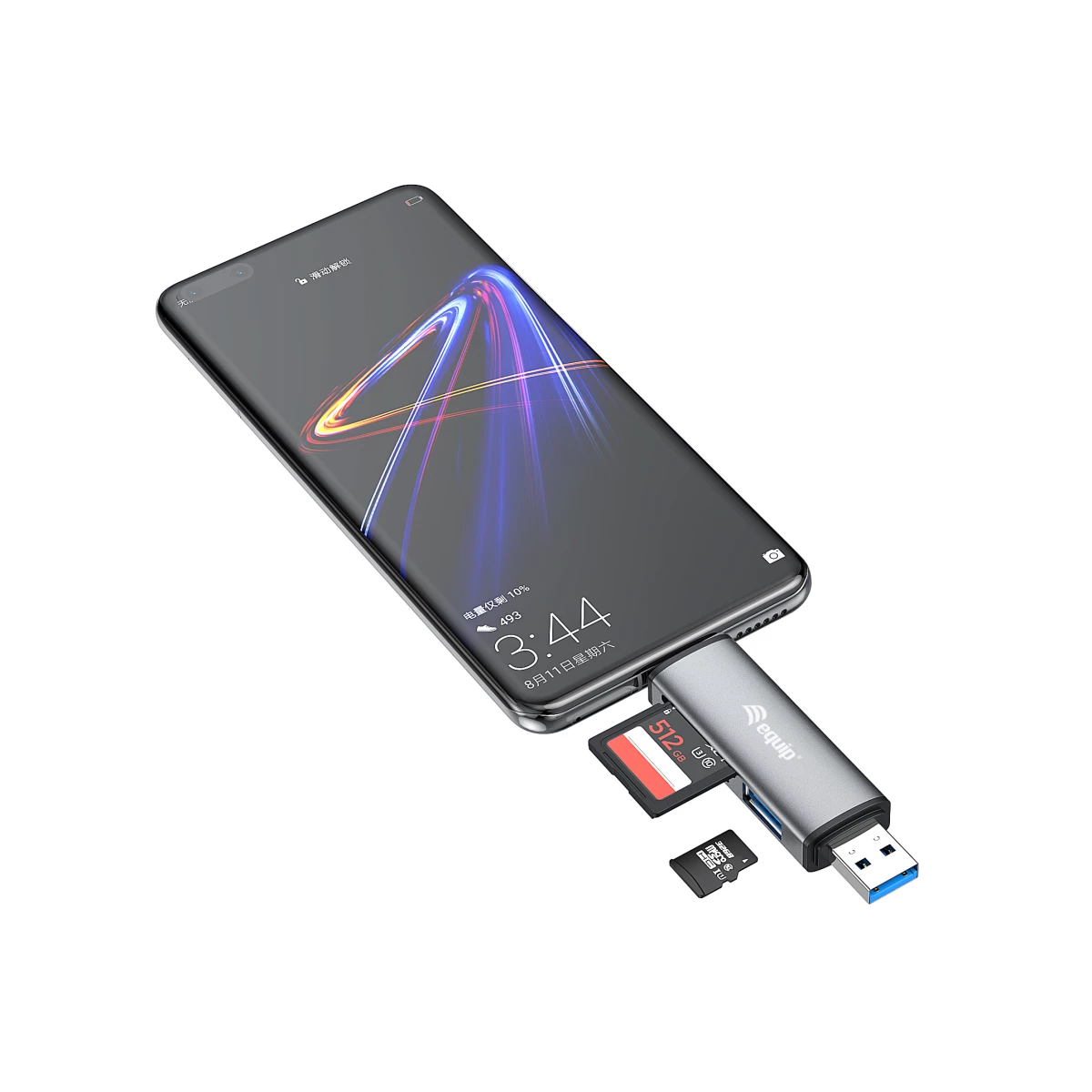 Galery – Equip 245460 leitor de cartões USB 3.2 Gen 1 (3.1 Gen 1) Type-A/Type-C Cinzento0