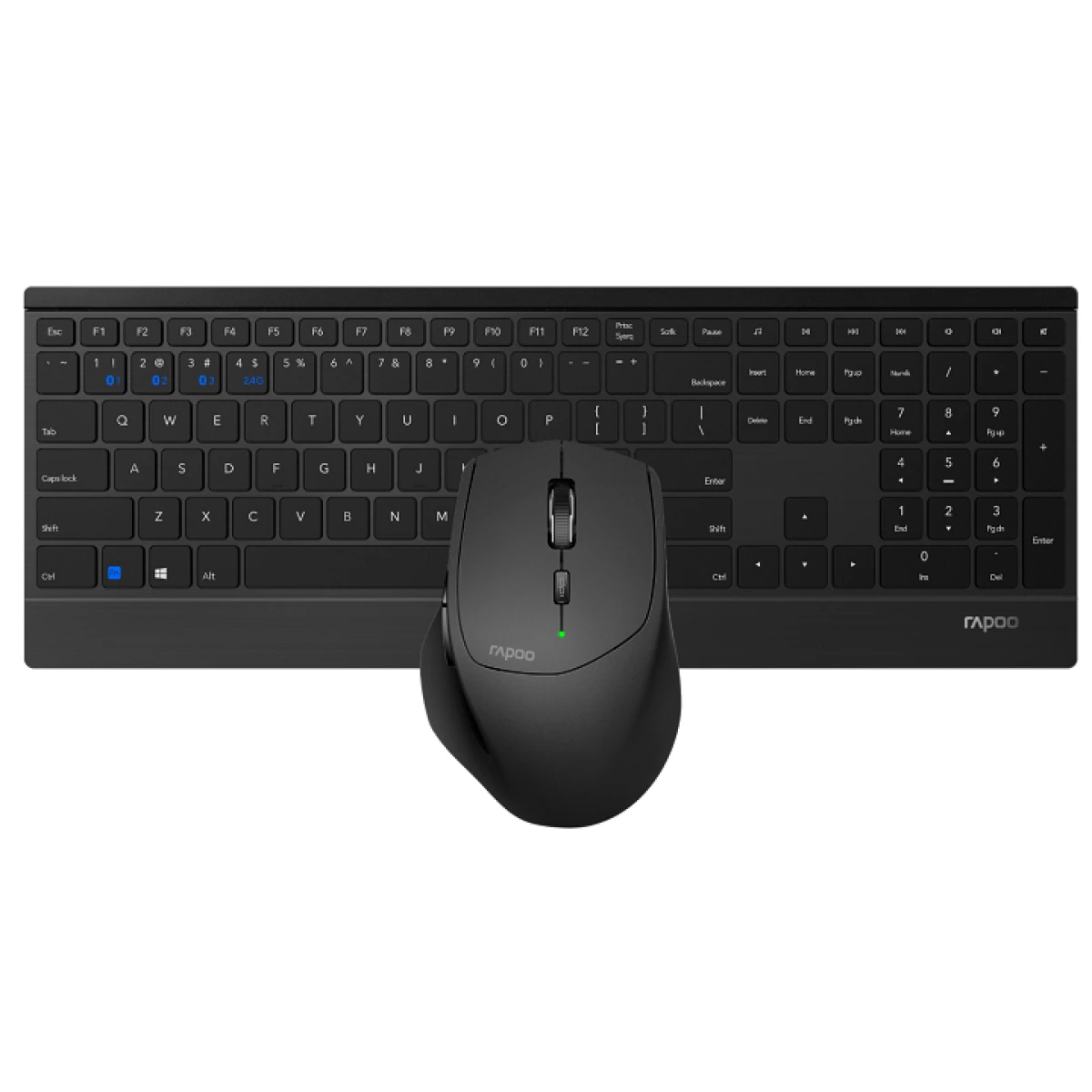 Thumbnail-Kit Teclado + Rato RAPOO 9500M Multi-mode Wireless Ultra-slim Desktop Combo Set Black