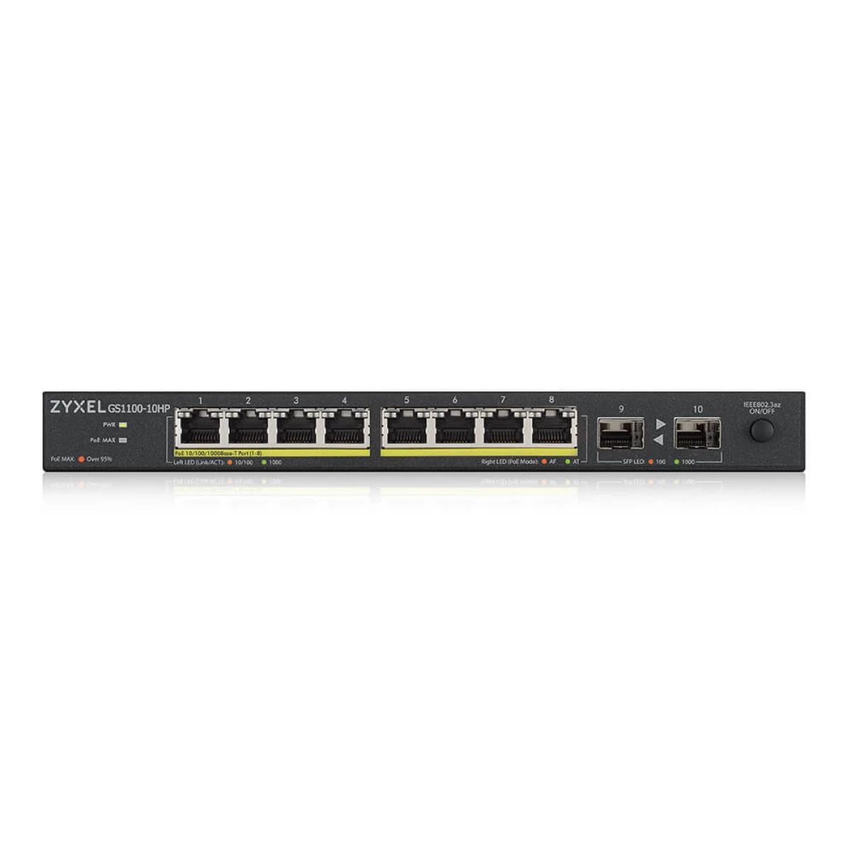 Galery – Zyxel GS1100-10HP v2 Não-gerido Gigabit Ethernet (10/100/1000) Power over Ethernet (PoE) Preto0