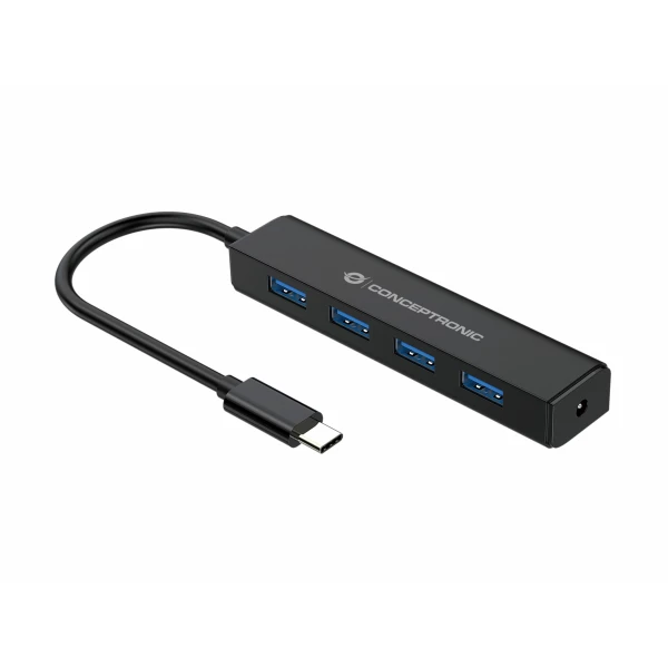 Thumbnail-Conceptronic CTC4USB3 hub de interface USB 3.2 Gen 1 (3.1 Gen 1) Type-C 5000 Mbit/s Preto