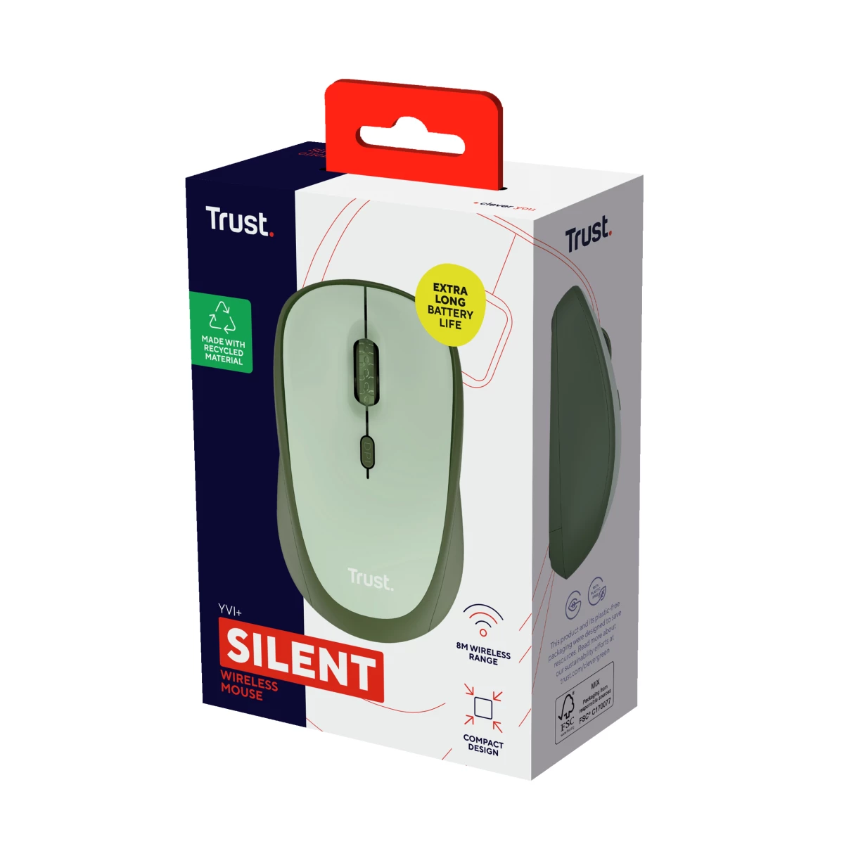 Galery – Trust Yvi+ rato Mão direita RF Wireless Ótico 1600 DPI0