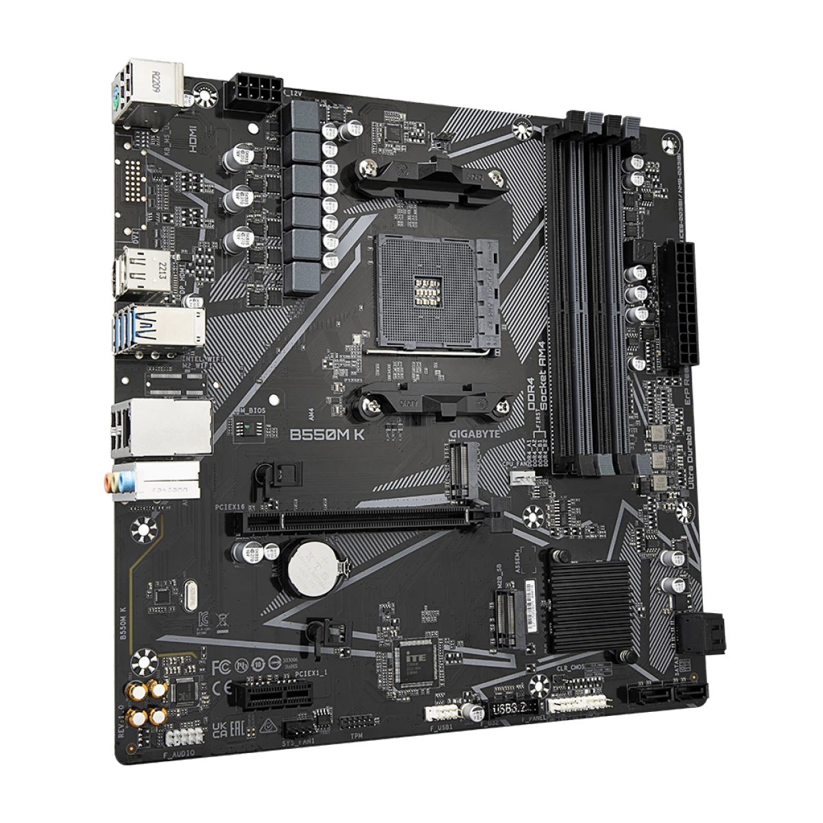 Galery – Gigabyte B550M K 1.0 motherboard AMD B550 Socket AM4 micro ATX0