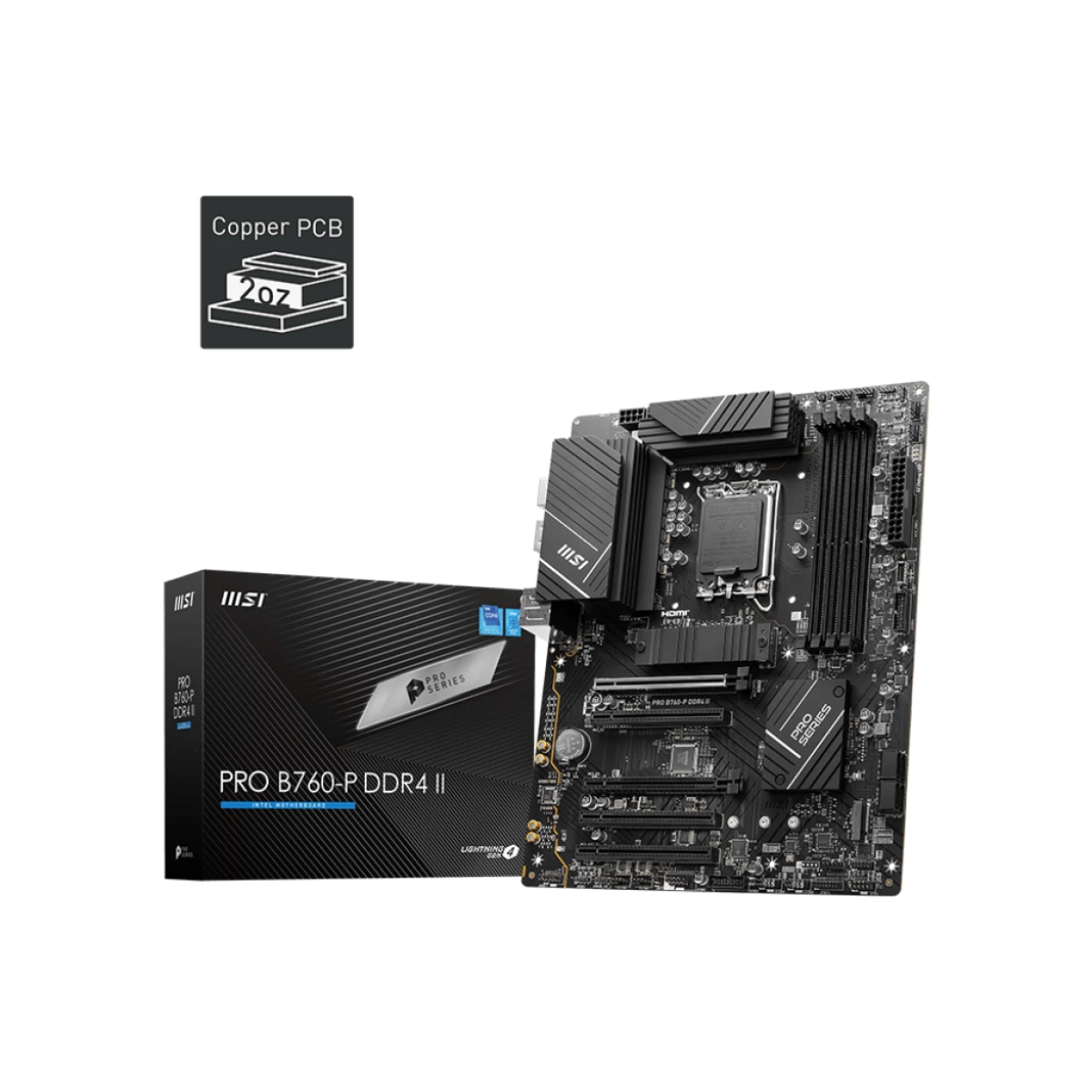 Thumbnail-MSI PRO B760-P DDR4 II motherboard Intel B760 LGA 1700 ATX