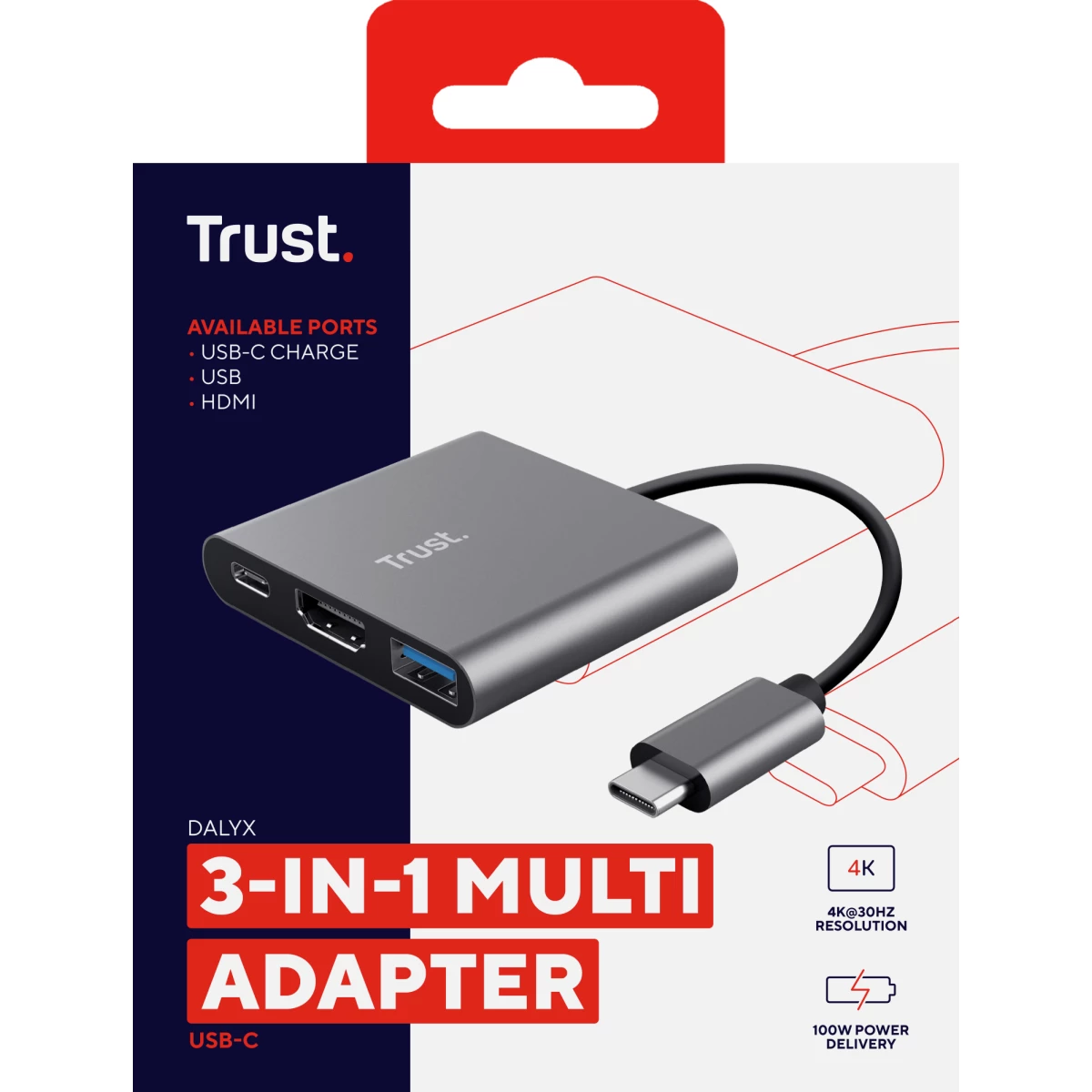 Galery – Trust Dalyx USB 3.2 Gen 1 (3.1 Gen 1) Type-C Alumínio, Preto0