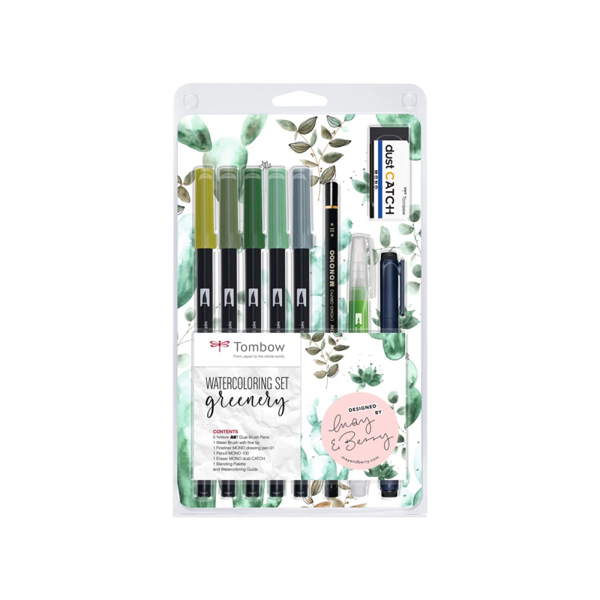 Galery – Conjunto watercoloring tombow greenery 9 pecas0