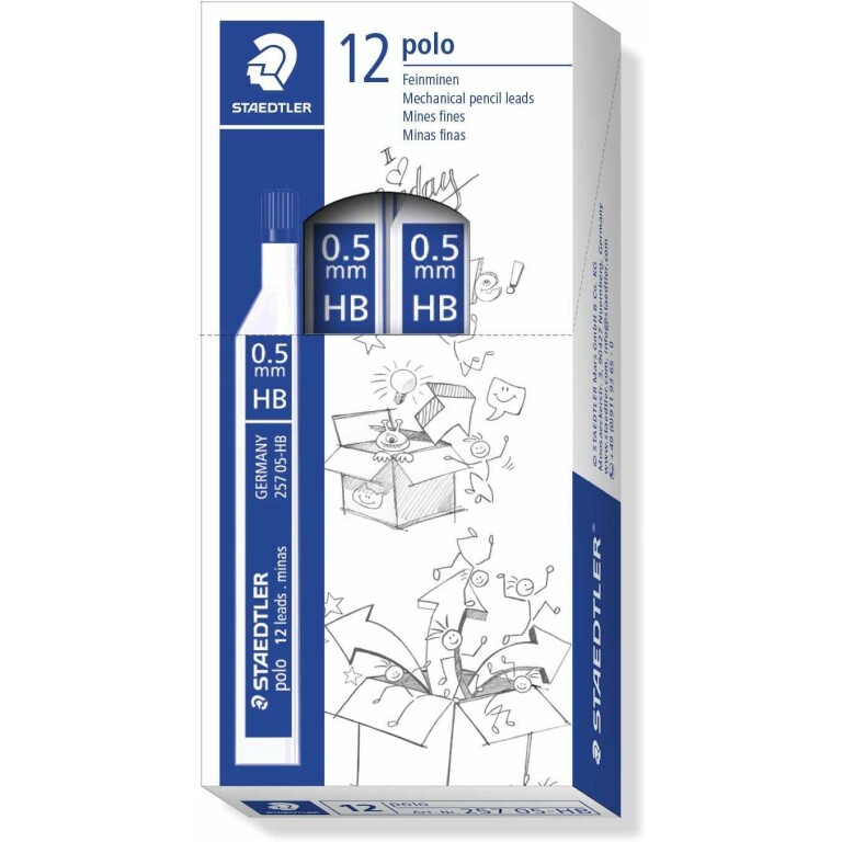 Thumbnail-Tubo Staedtler Polo 257 com Pontas de Grafite – Graduação HB – Curso 0,5mm