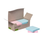 Galery – Bloco de notas adesivas q-connect 76×76 mm 100% papel reciclado cores pastel caixa de cartao0