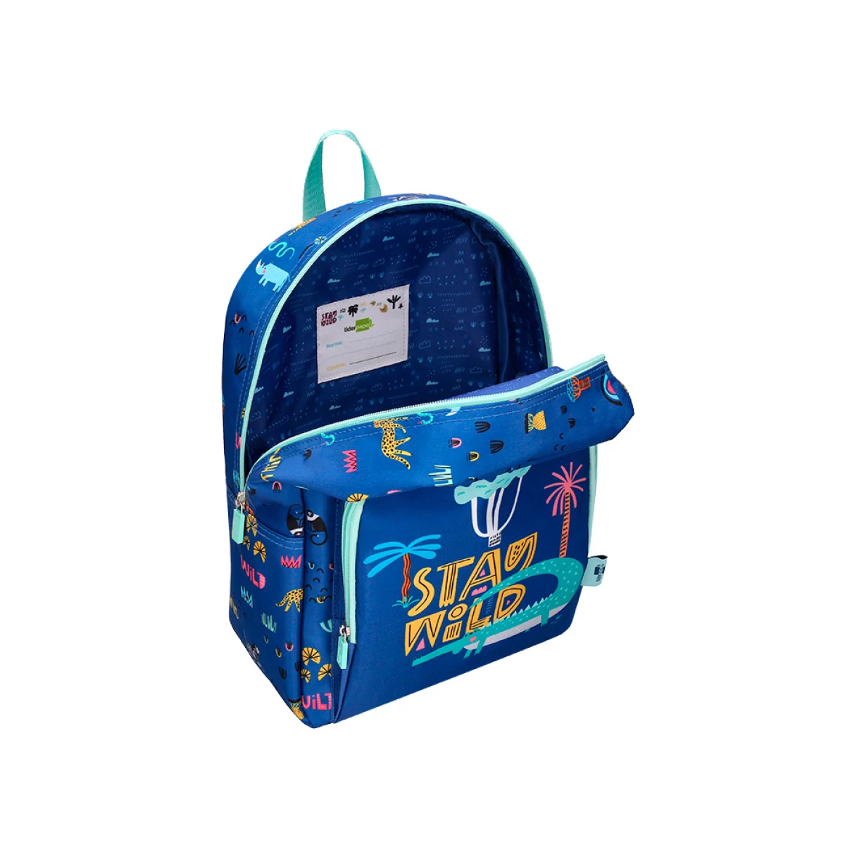 Galery – Mochila escolar liderpapel infantil safari desenho crocodilo azul marinho 330x100x250 mm0