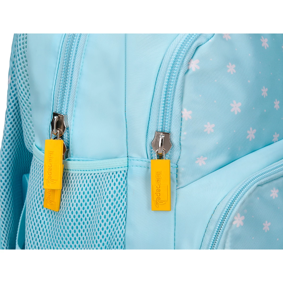 Galery – Cartera escolar liderpapel moc hila multibolsillo infantil flowers azul 350x110x270 mm0