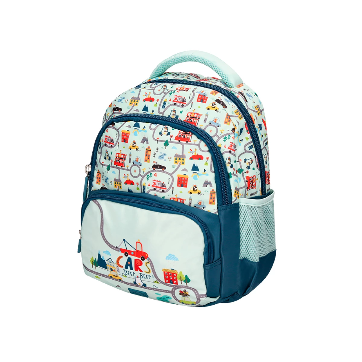 Galery – Cartera escolar liderpapel moc hila multibolsillo infantil cars azul 350x110x270 mm0