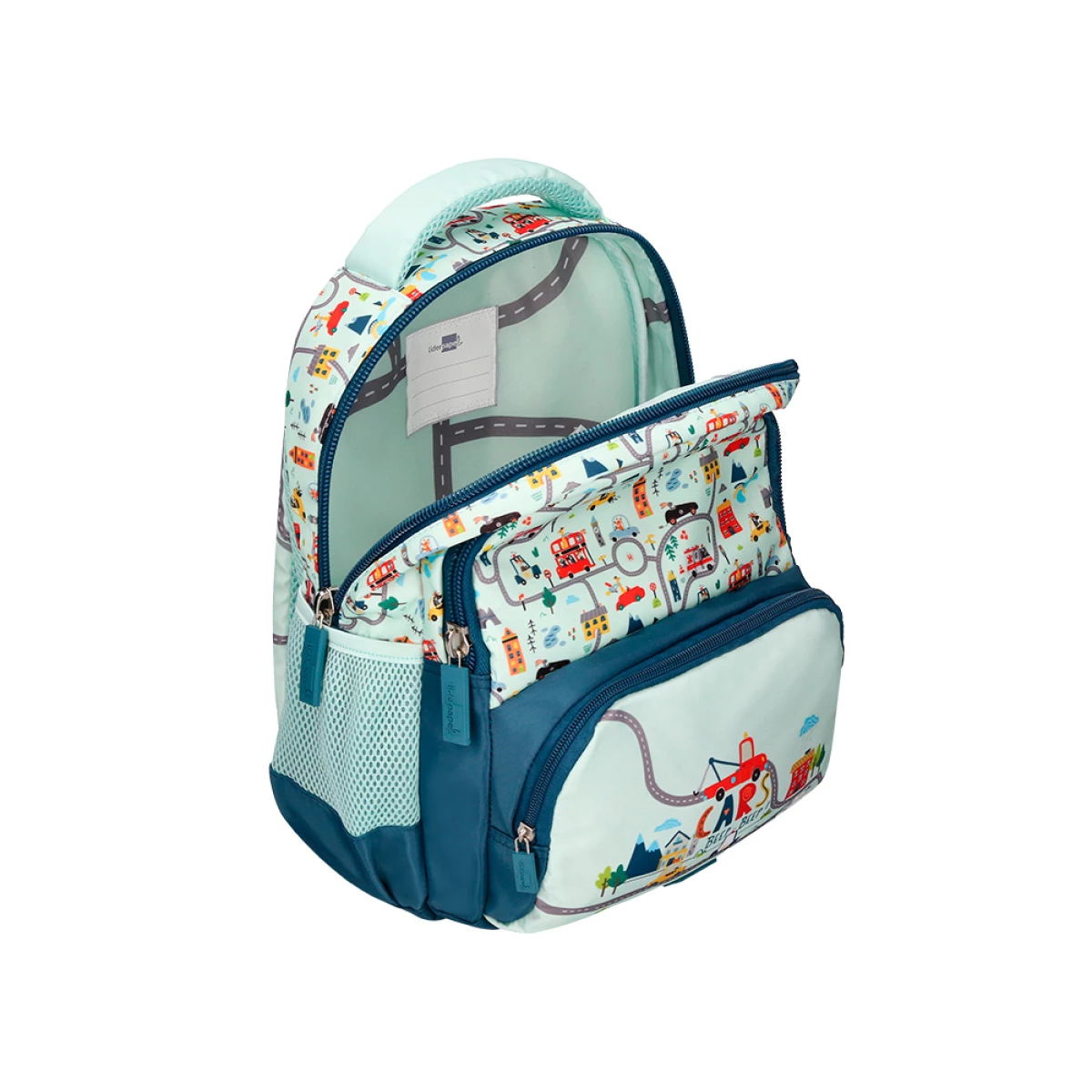 Galery – Cartera escolar liderpapel moc hila multibolsillo infantil cars azul 350x110x270 mm0