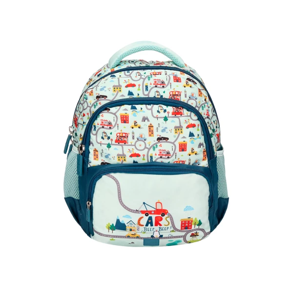 Thumbnail-Cartera escolar liderpapel moc hila multibolsillo infantil cars azul 350x110x270 mm