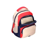 Galery – Cartera escolar liderpapel moc hila multibolsillo infantil azul marino rojo beige 350x110x270 mm0