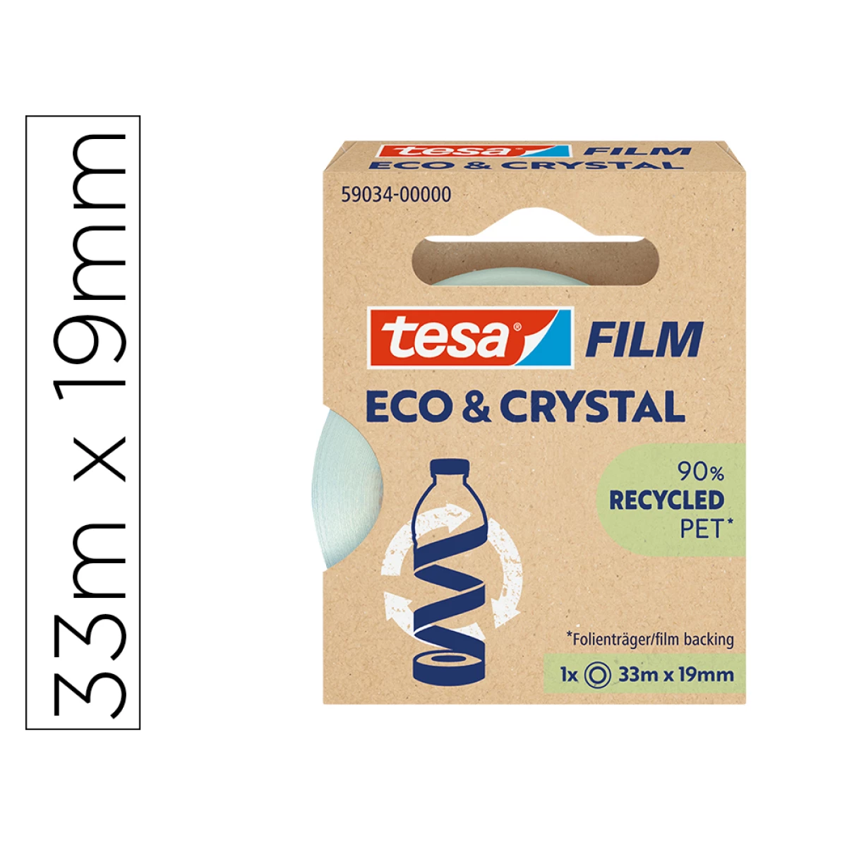 Thumbnail-Fita adesiva tesa film eco&cristal transparente 33 m x 19 mm – 10 unidades