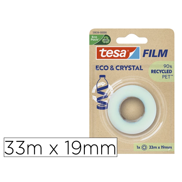 Thumbnail-Fita adesiva tesa film eco&cristal transparente 33 m x 19 mm blister de 1 unidade