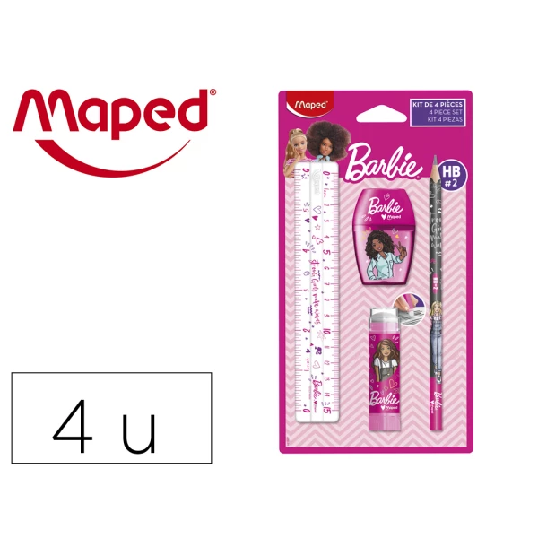 Thumbnail-Mini set papelaria maped barbie 4 pecas