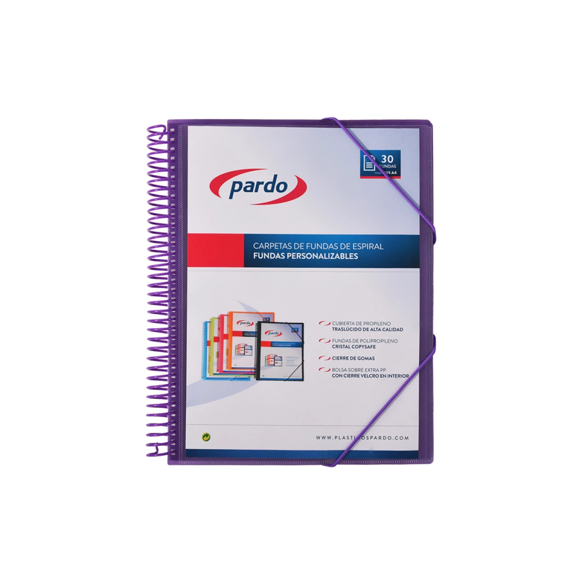 Galery – Capa catalogo pardo com espiral 30 bolsas folio personalizavel cor lilas0