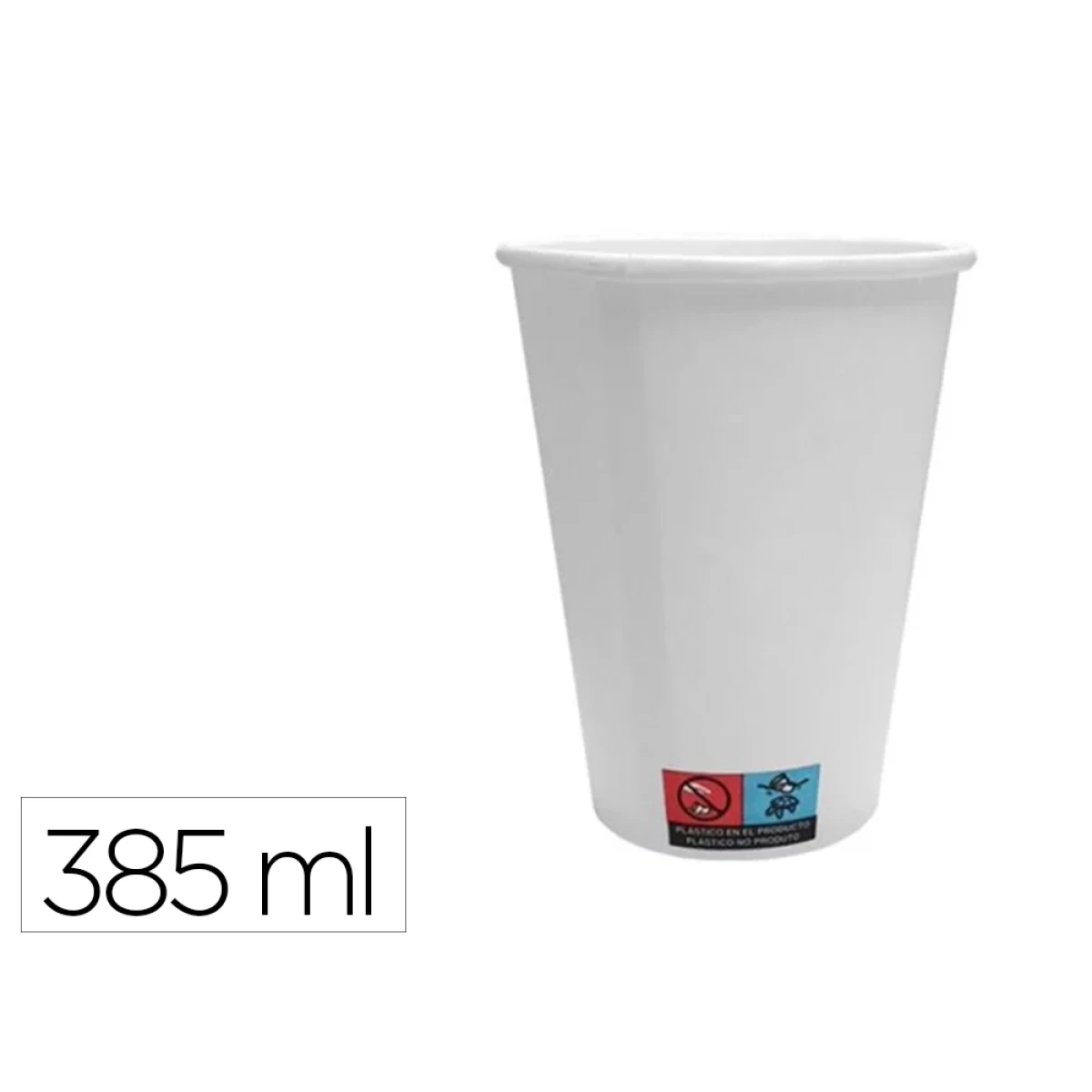 Thumbnail-Vaso de papel blanco bunzl reciclable pefc 385 ml apto bebidas frias y calientes paquete de 50 unidades