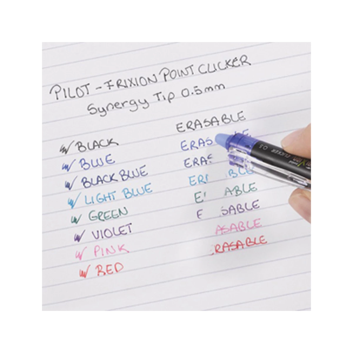 Galery – Esferografica pilot frixion point clicker apagavel 0,5 mm preto – 12 unidades0