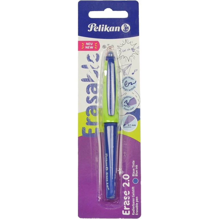 Thumbnail-Pelikan Roller Erase 2.0 Boligrafo – Punho Ergonômico Antifadiga – Longa Duração de Tinta – Corpo Mesma Cor de Escrita – Cor Azul