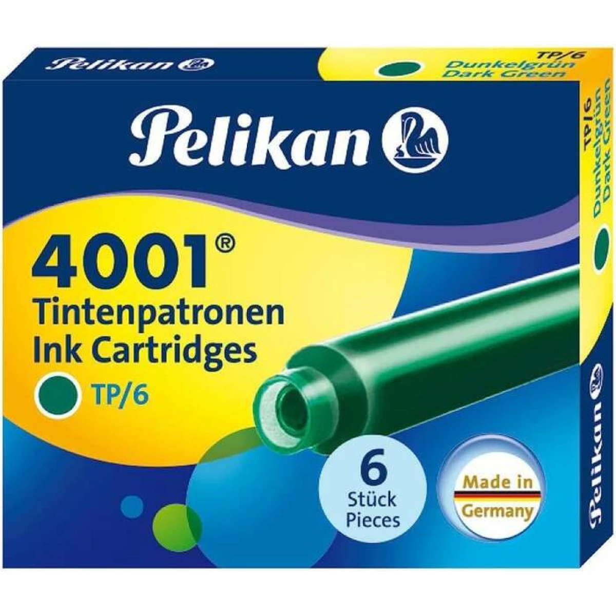 Thumbnail-Pelikan Caixa de 6 Cartuchos 4001 TP/6 – Substituição de Caneta-tinteiro – Cor Verde Escuro